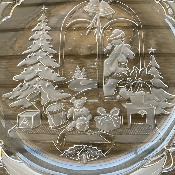 Vintage 1992 Crystal Clear Studios  Christmas Joy 14” Platter - Picture 4 of 5